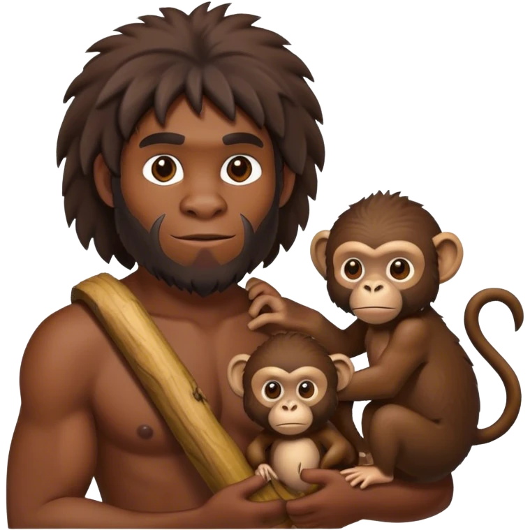 Caveman with monkey  emoji