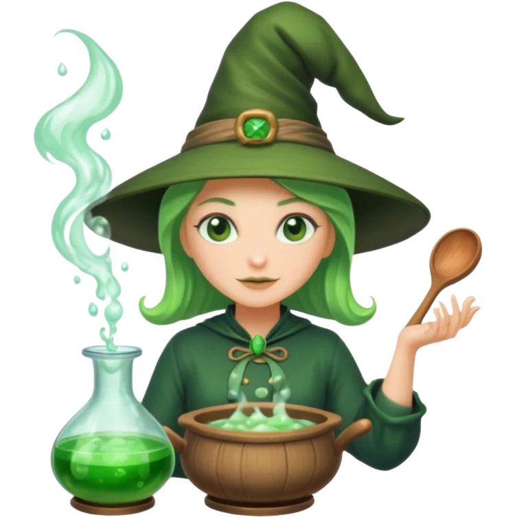 green witch cooking potion emoji