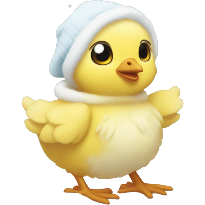 Baby chick in the snow emoji