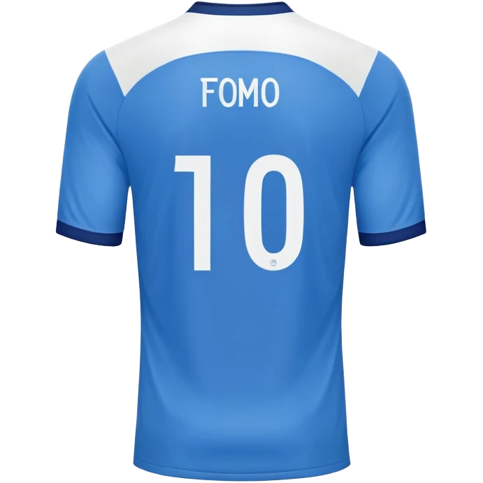 Blue soccer jersey with white details, number 10 on the back emoji