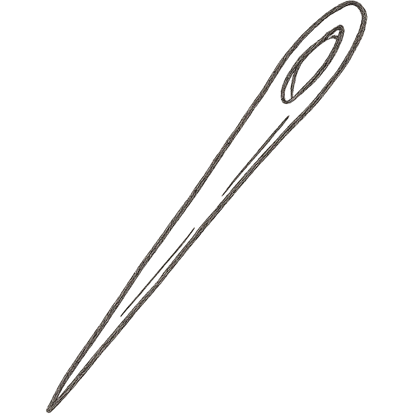 hand drawn outlined sewing needle icon emoji