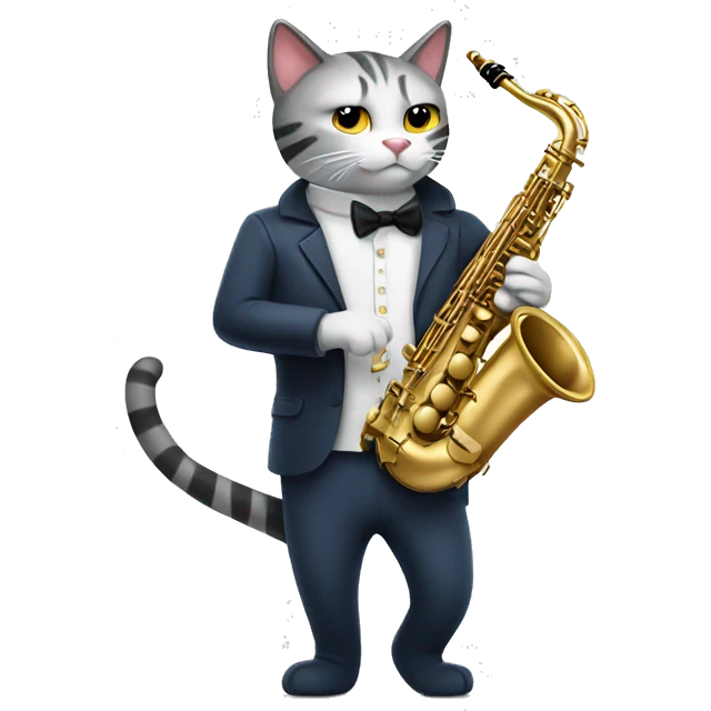 Cat playing saxophone  emoji