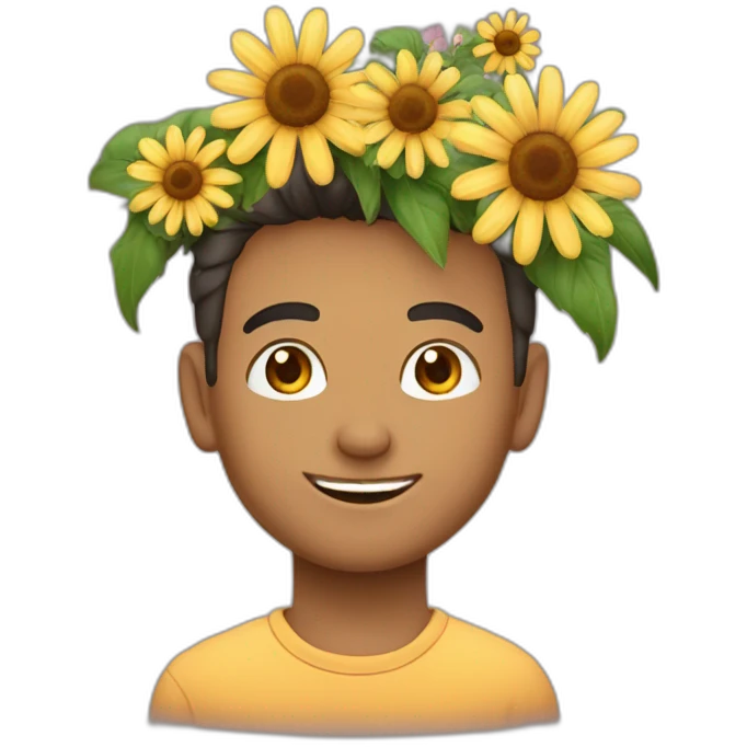 Ragazzo con mazzo di fiori  emoji