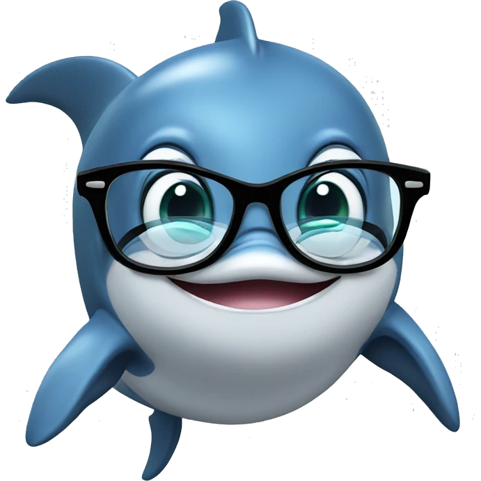 Dolphin with glasses emoji