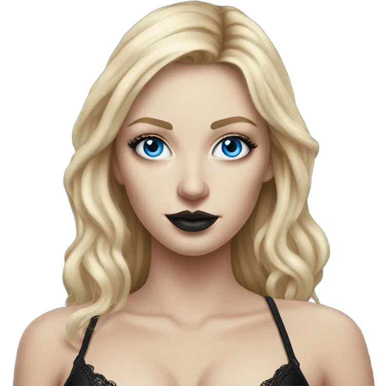 hyper realistic goth blonde blue eyes victoria secret model emoji