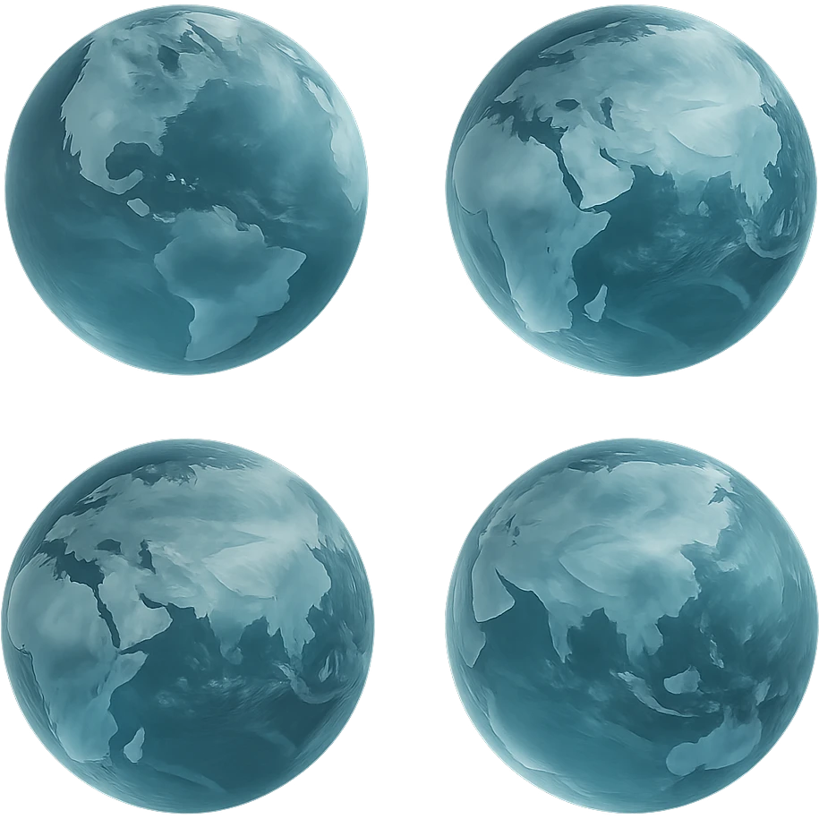 Earth with visible clouds and atmosphere, matte glass style emoji