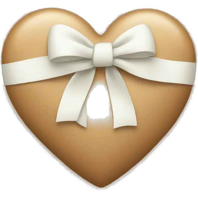 tan heart with a white bow on the right side emoji