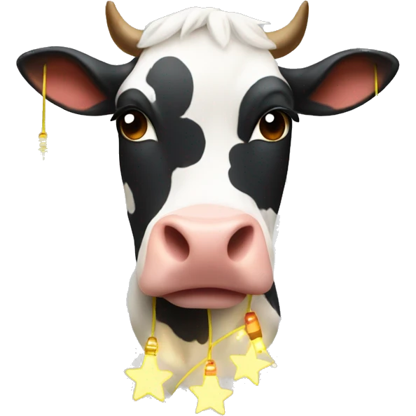Cow with Christmas lights  emoji