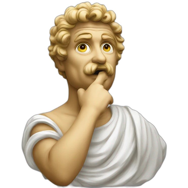 Italian statue saying shut up emoji