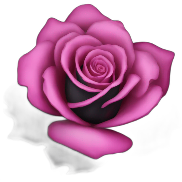 black rose with pink fire emoji