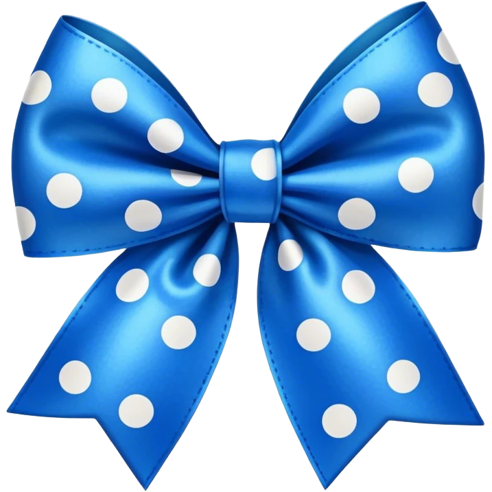Blue bow with white polka dots emoji