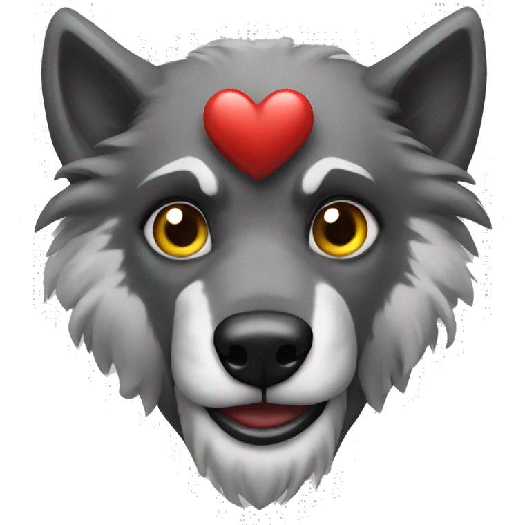 Lobo con los ojos de corazon emoji