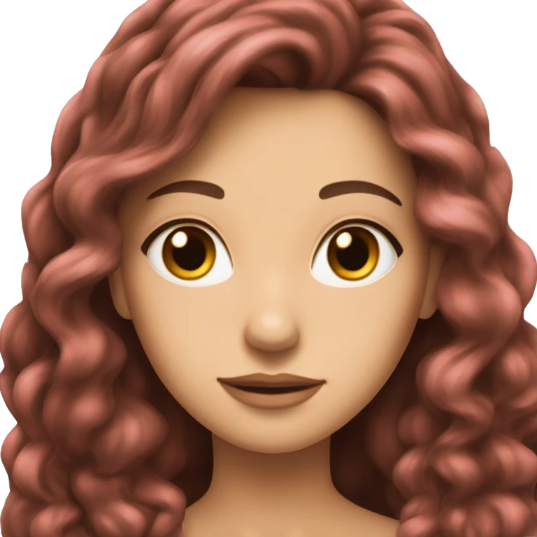 cœur brisé rose brunette rose in long hair emoji