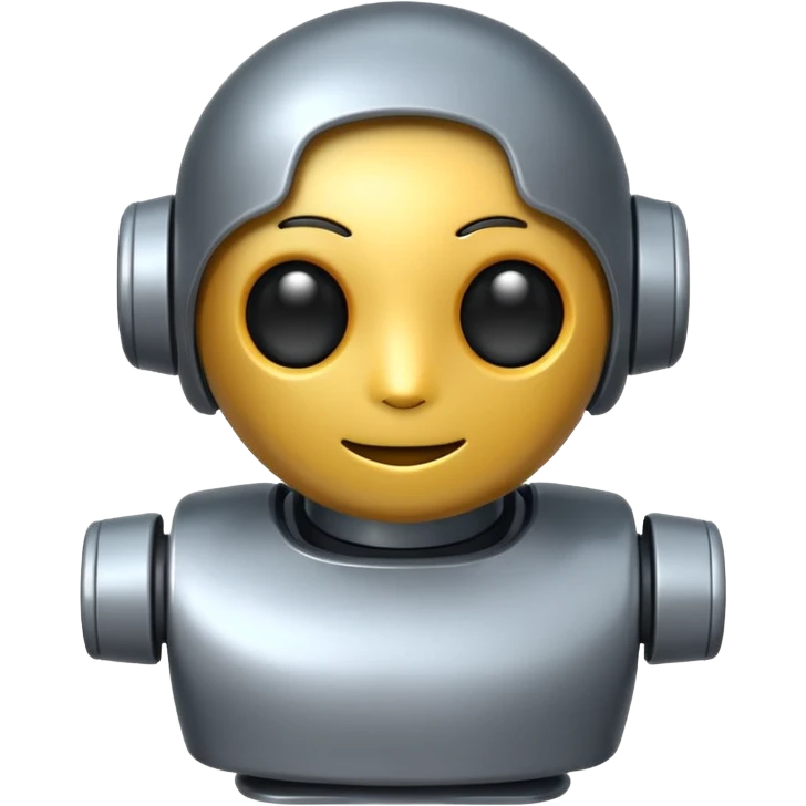 A robot shaped emoji for labeling AI generated content as AI generated. emoji