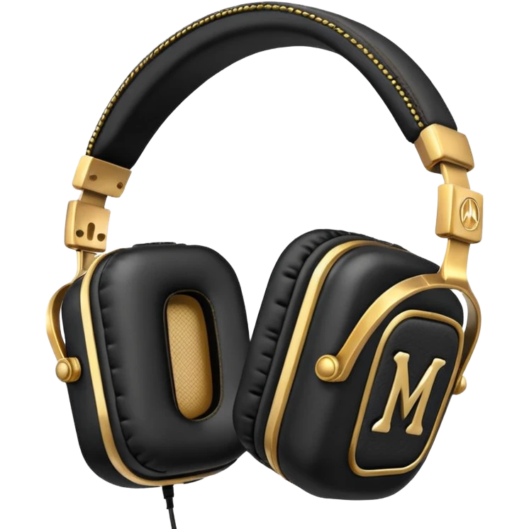 Icon of headphones with square ear pads in the Marshall style. emoji