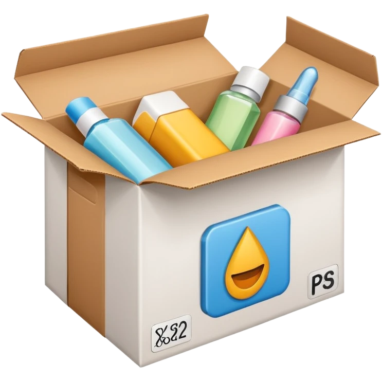 box with beauty products label and a reload icon in right upper corner emoji