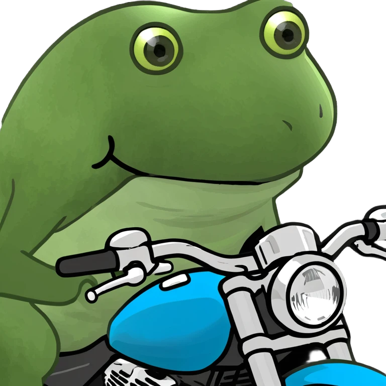 Frog on a motorcycle emoji