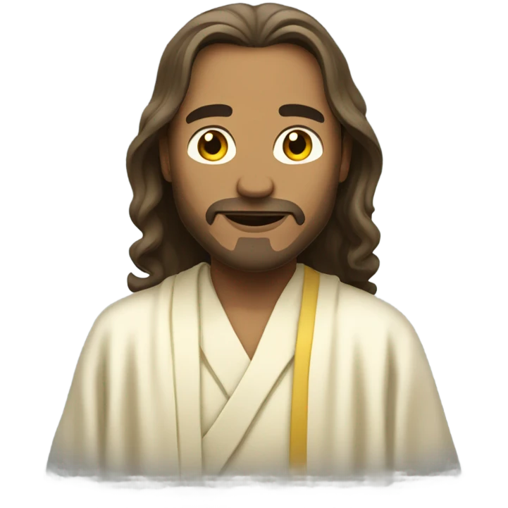 The dude with long hair and in a yellowed white robe emoji