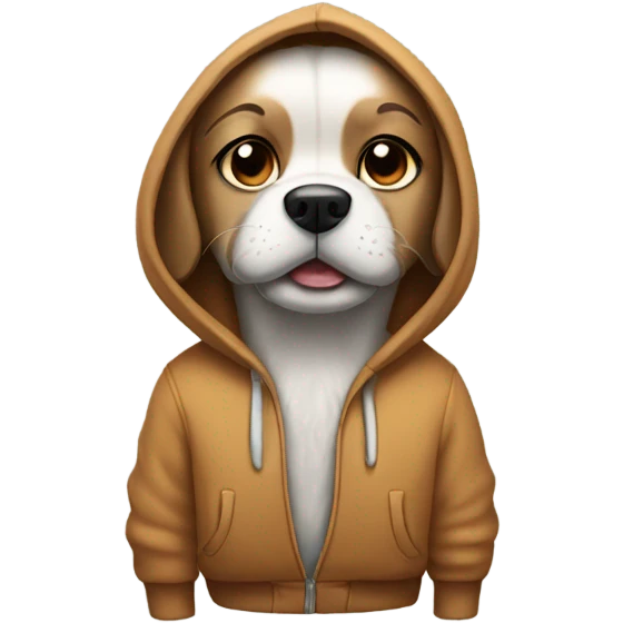 Dog wearing hoodie emoji