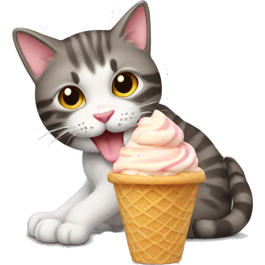 cat eating icecream emoji