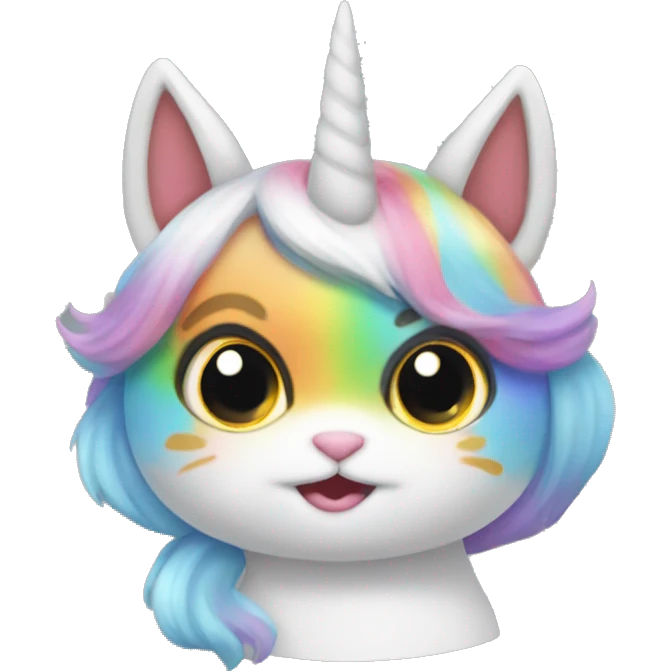 Gato unicornio arcoíris  emoji