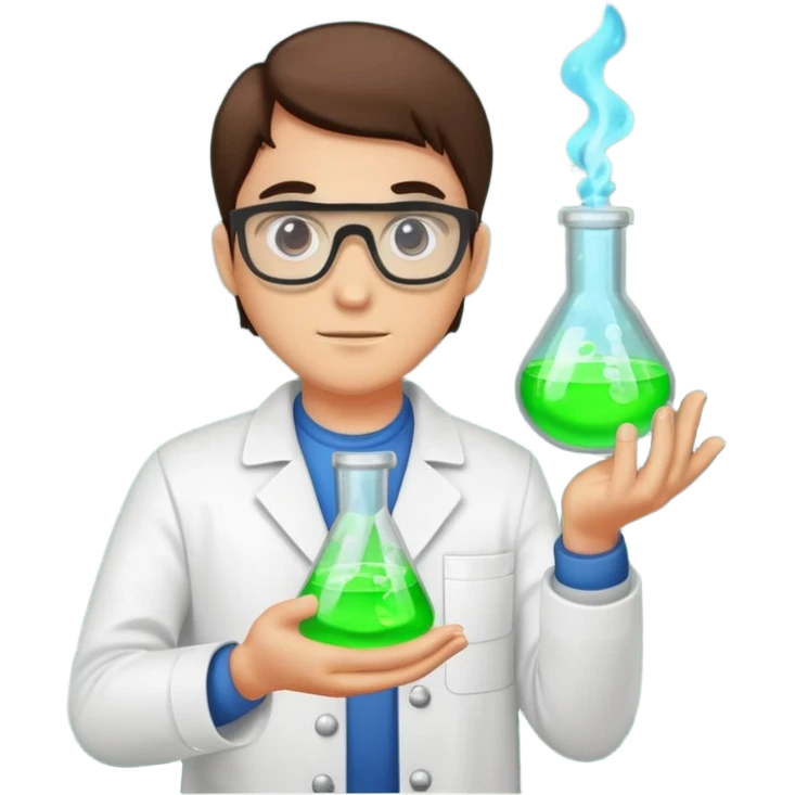 forest chemist holding unstable glowing mix emoji