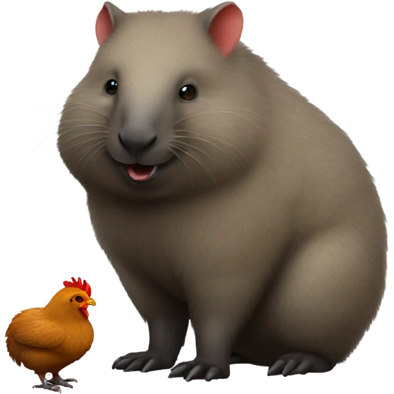 Wombat and chicken emoji