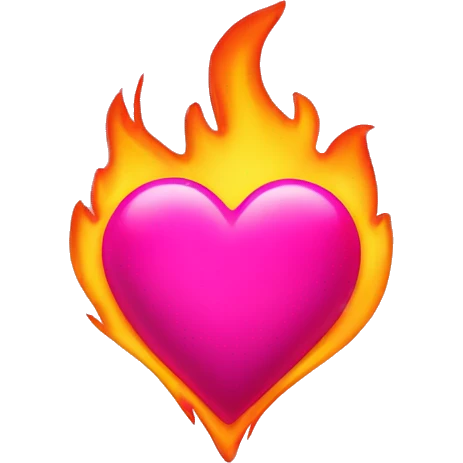 Hot pink heart on fire emoji