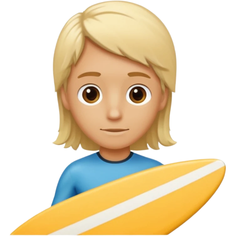 blonde haired white surfer with surfboard  emoji