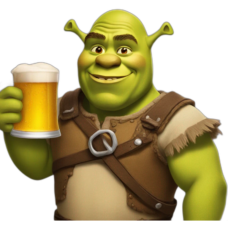 Shrek with a beer  emoji