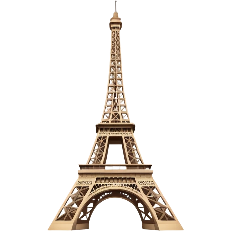 Eiffel Tower, clean, simple, instantly recognizable, subtle gradients, soft edges, Apple emoji style emoji