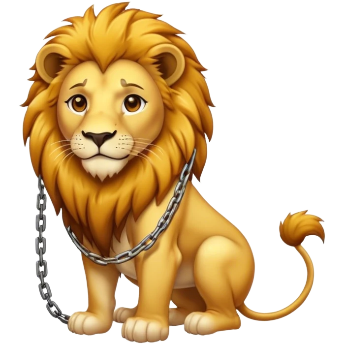 Chains next to a lion emoji