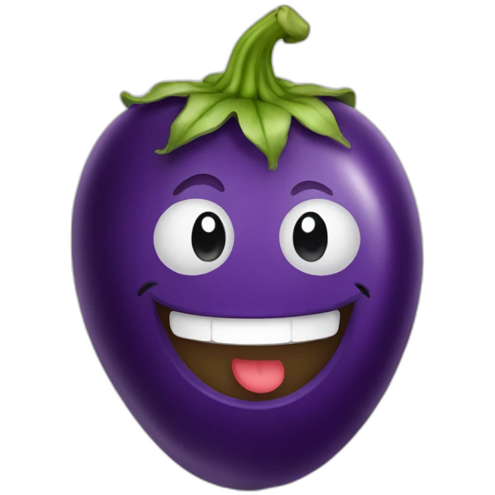 Smiling eggplant  emoji