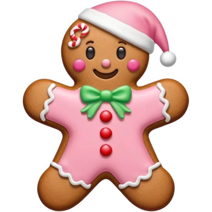 christmas gingerbread pastel pink and red emoji