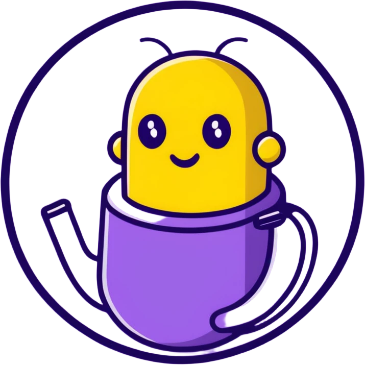 Purple Text saying “WANT” emoji