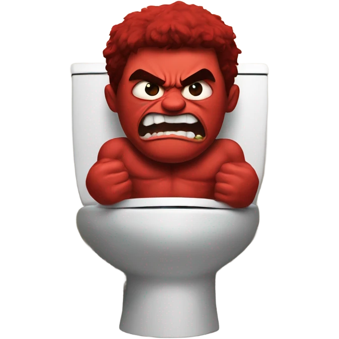 Red Hulk big head in a toilet emoji