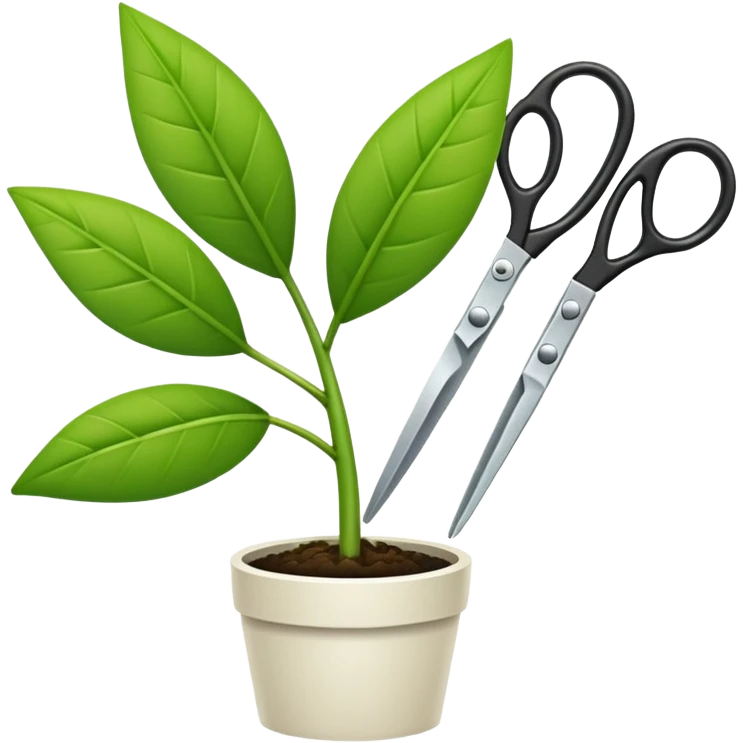 scissors cutting plant emoji