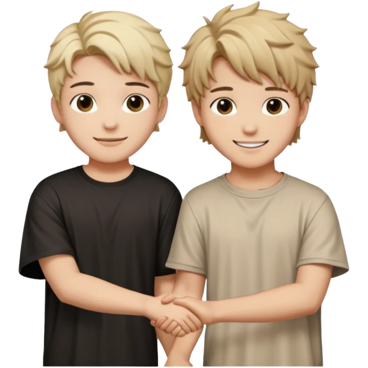 Greek god holding hands with Felix from Stray Kids emoji
