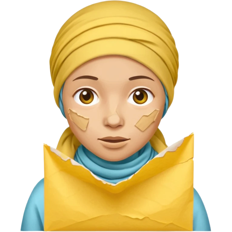 truthahnvogel with headscarf holding yellow paper emoji