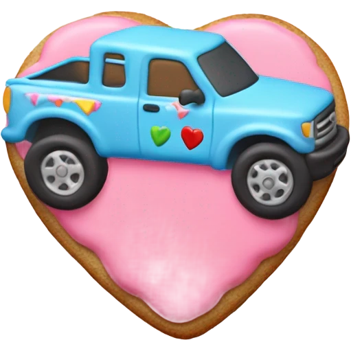 cookie heart with truck emoji