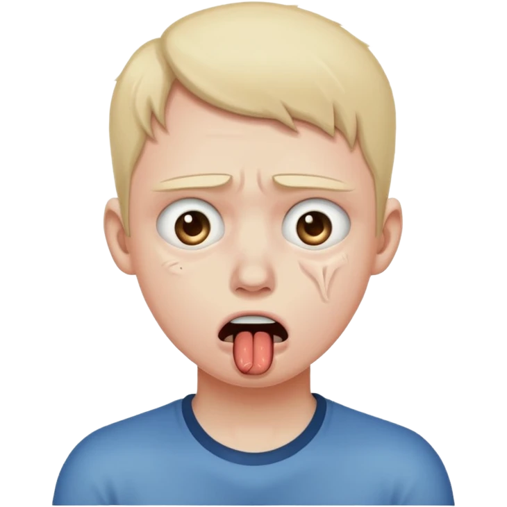 Twitching eye and choking itself emoji