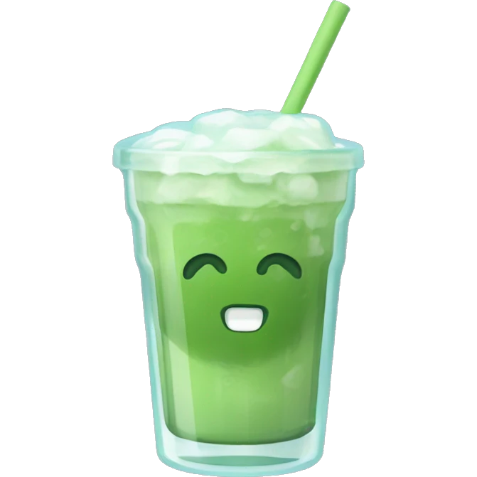 iced matcha in aesthetic glass emoji