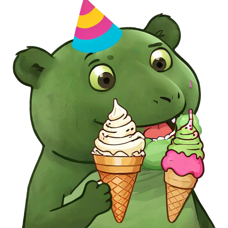 Panda eating ice cream emoji
