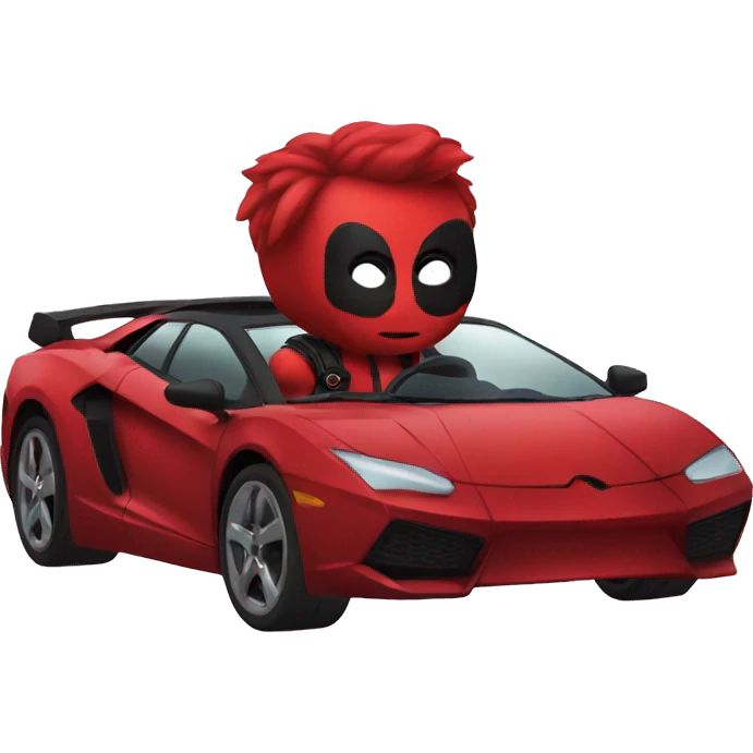 Deedpool in car emoji
