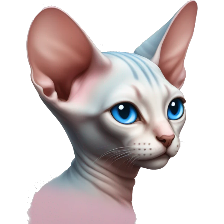 sphinx cat sleep-pink-blue eyes  emoji