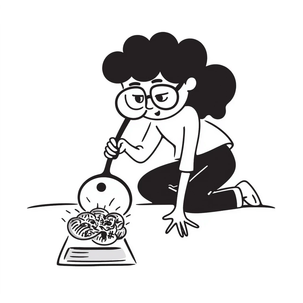 student examining something with a magnifying glass emoji