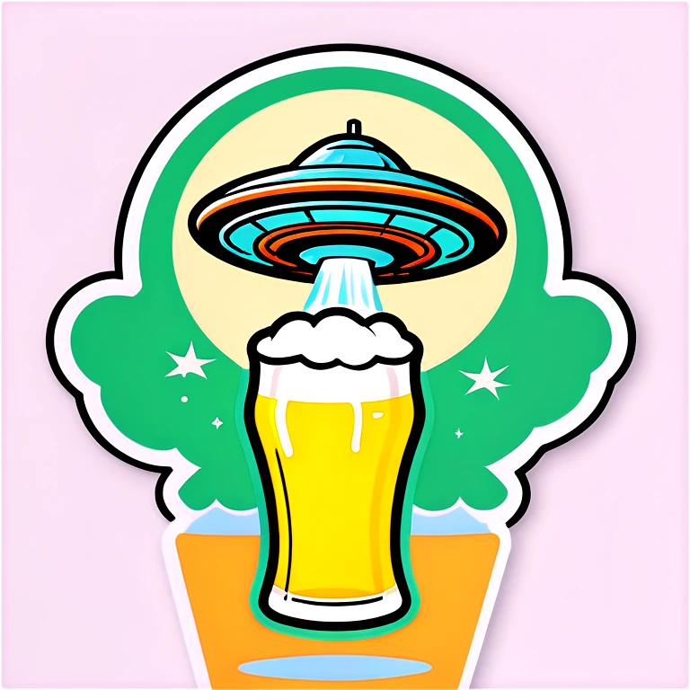 UFO with a beer emoji