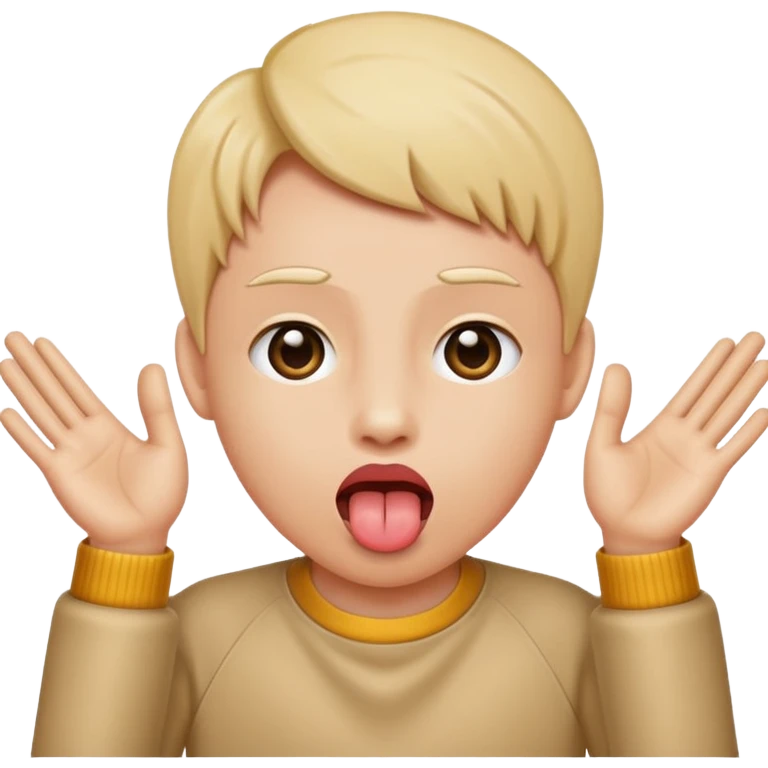 Sticking tounge out with hands up on both sides emoji