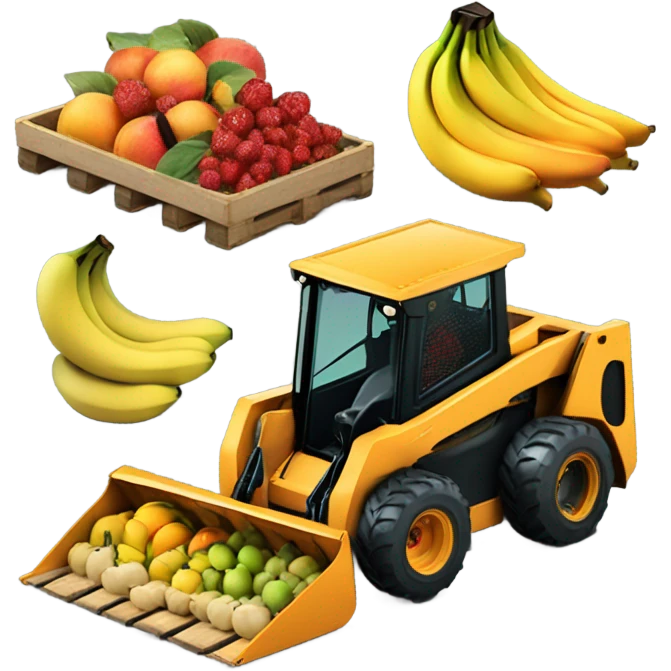 Fruit on top of skid steer emoji