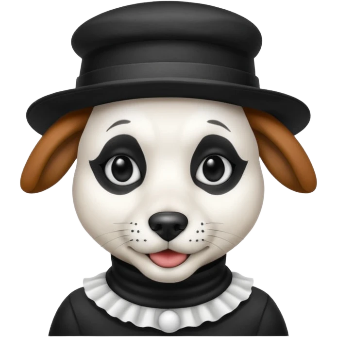 dog mime performer with hat emoji
